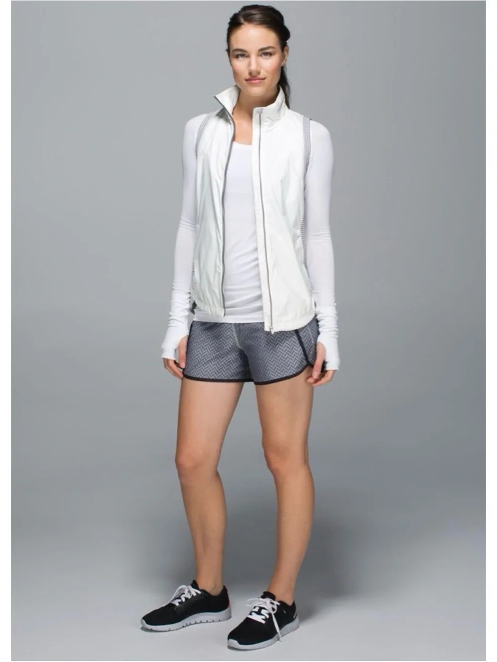Lululemon Run Times Short *2 Giant Herringbone Swift Black White 6